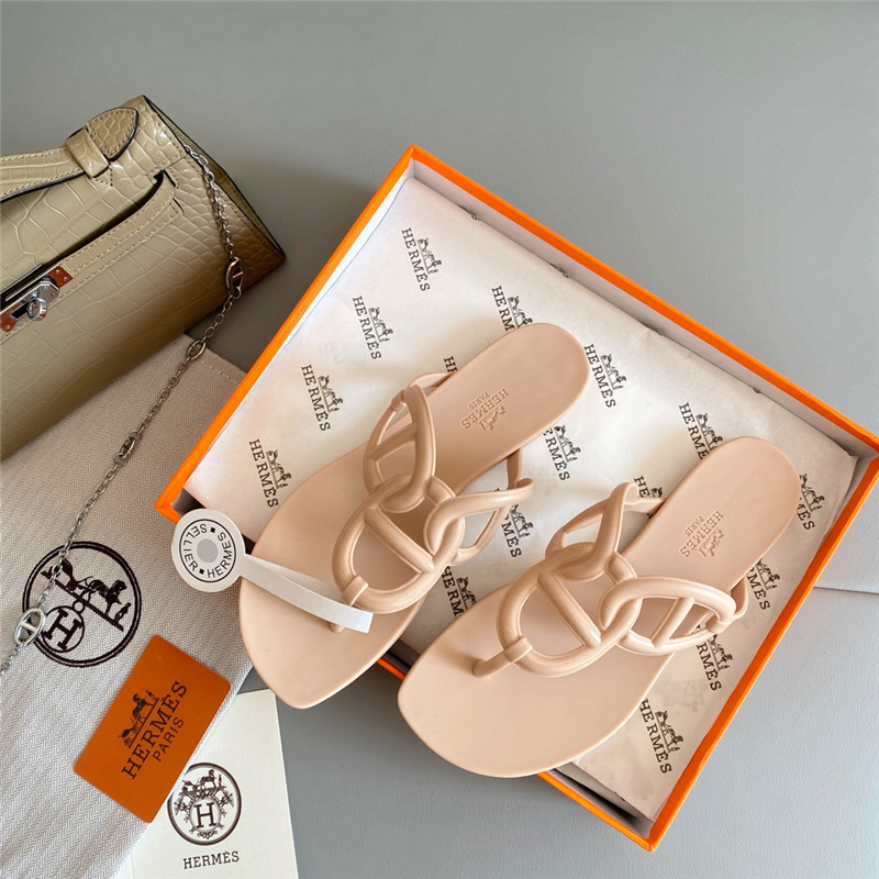Hermès new pig nose chain flip flops