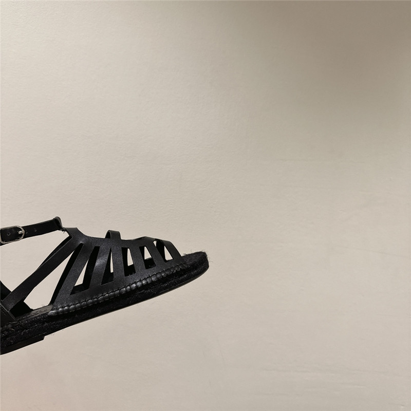 Hermès cutout pig nose espadrille sandals