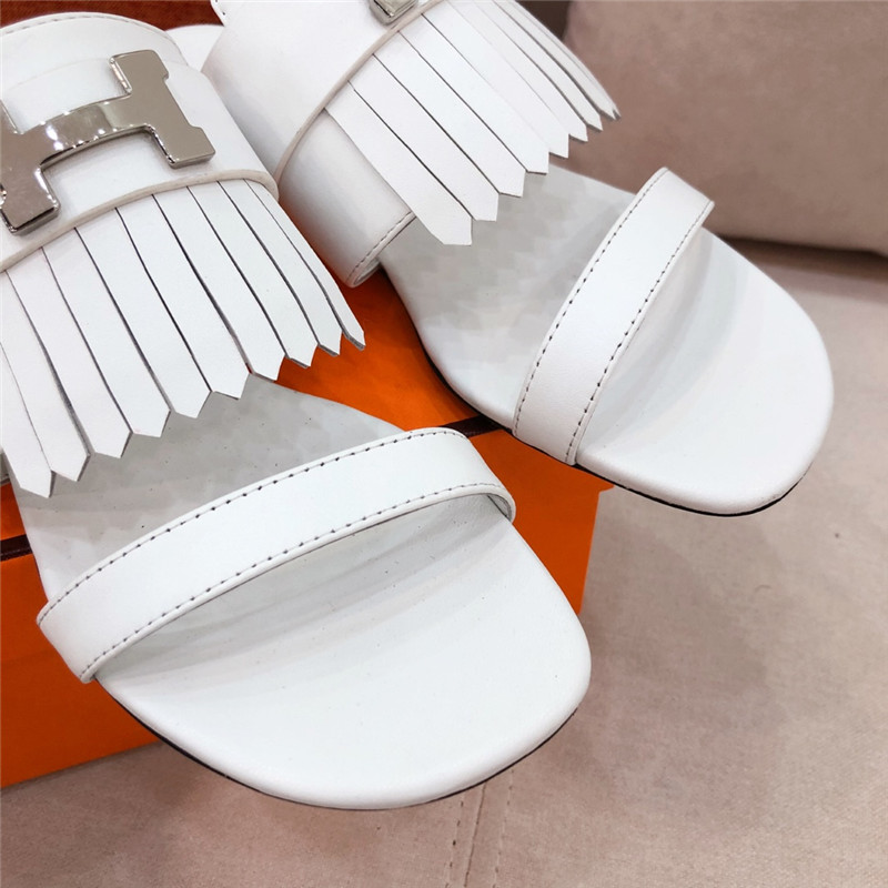 hermes H flat slipper sandals