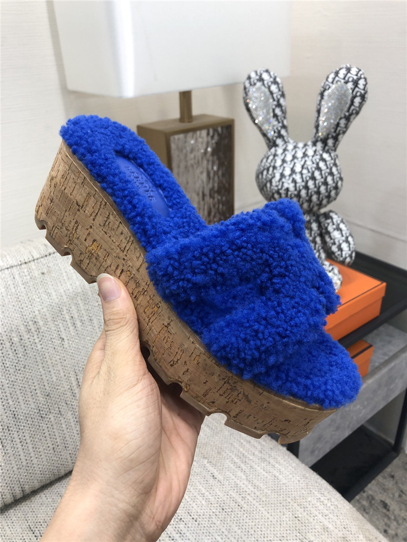 Hermès Teddy Fur Slippers