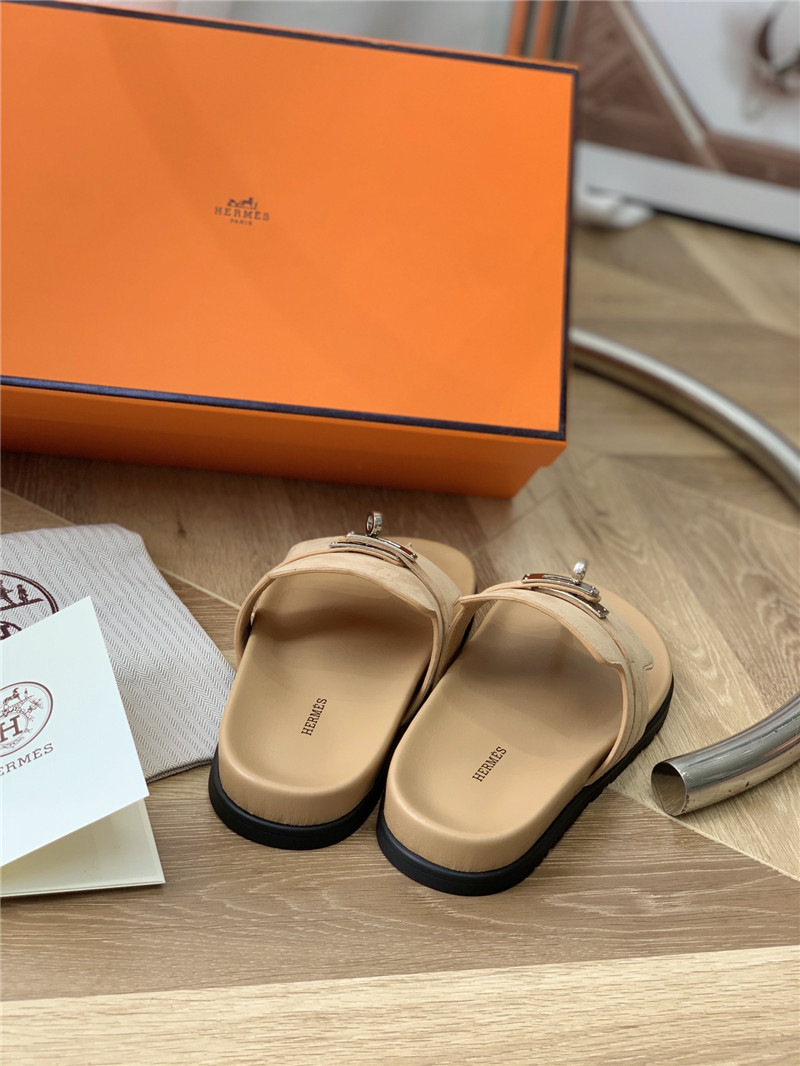 hermes Kelly buckle flip flops