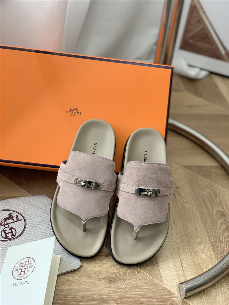 hermes Kelly buckle flip flops