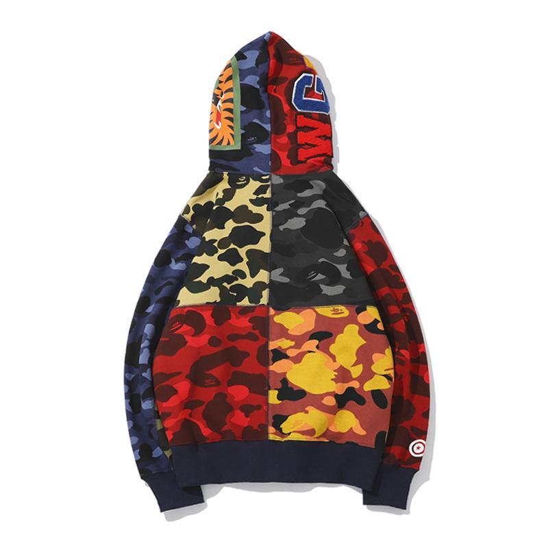 BAPE Mix Camo Shark Hoodie Multi