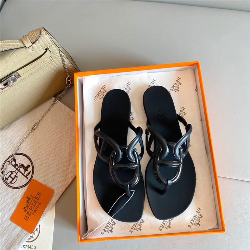 Hermès new pig nose chain flip flops