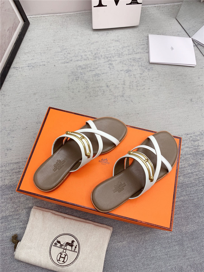 hermes flat slippers