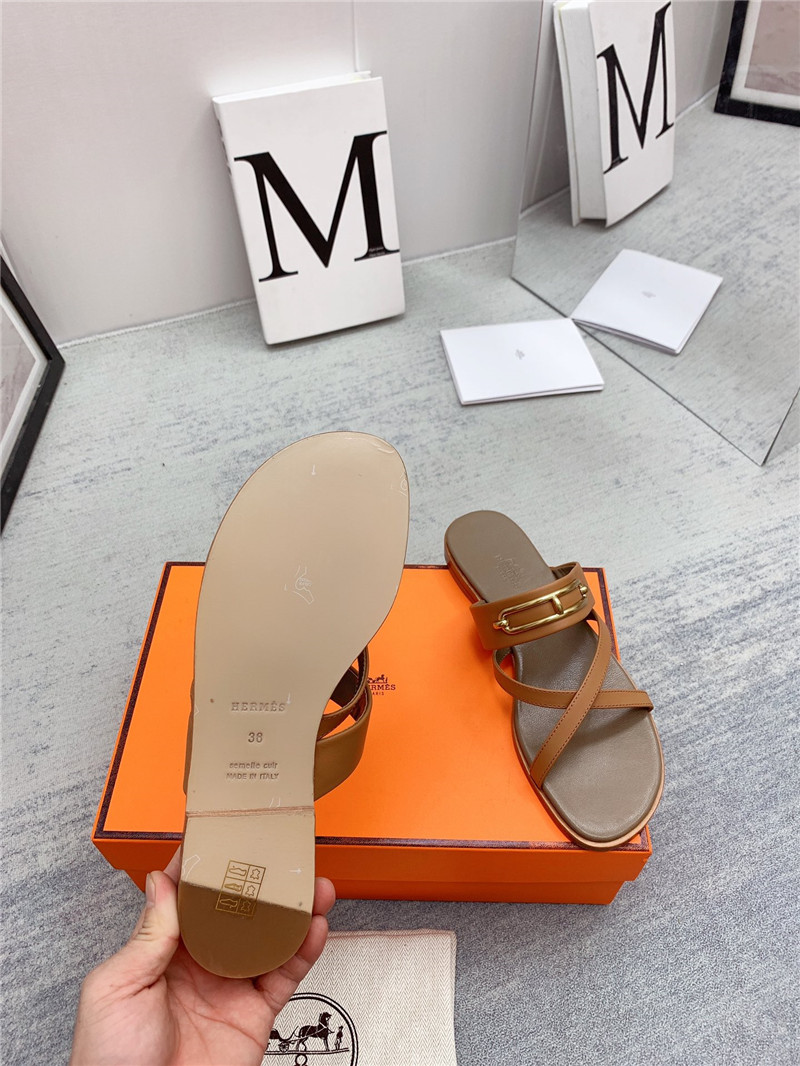 hermes flat slippers