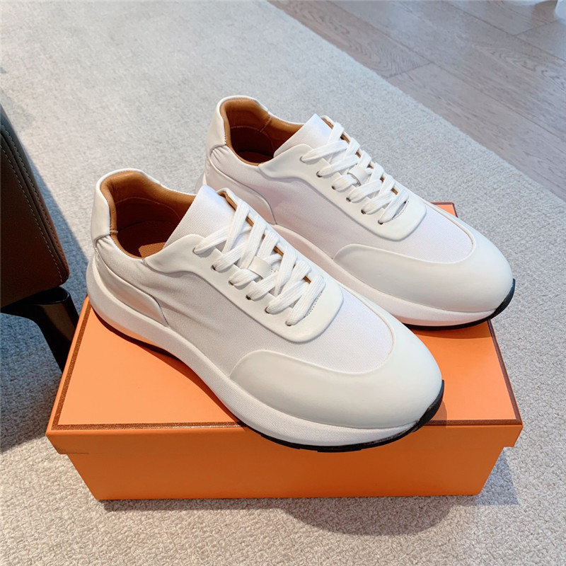 Hermès classic look-alike British retro white shoes