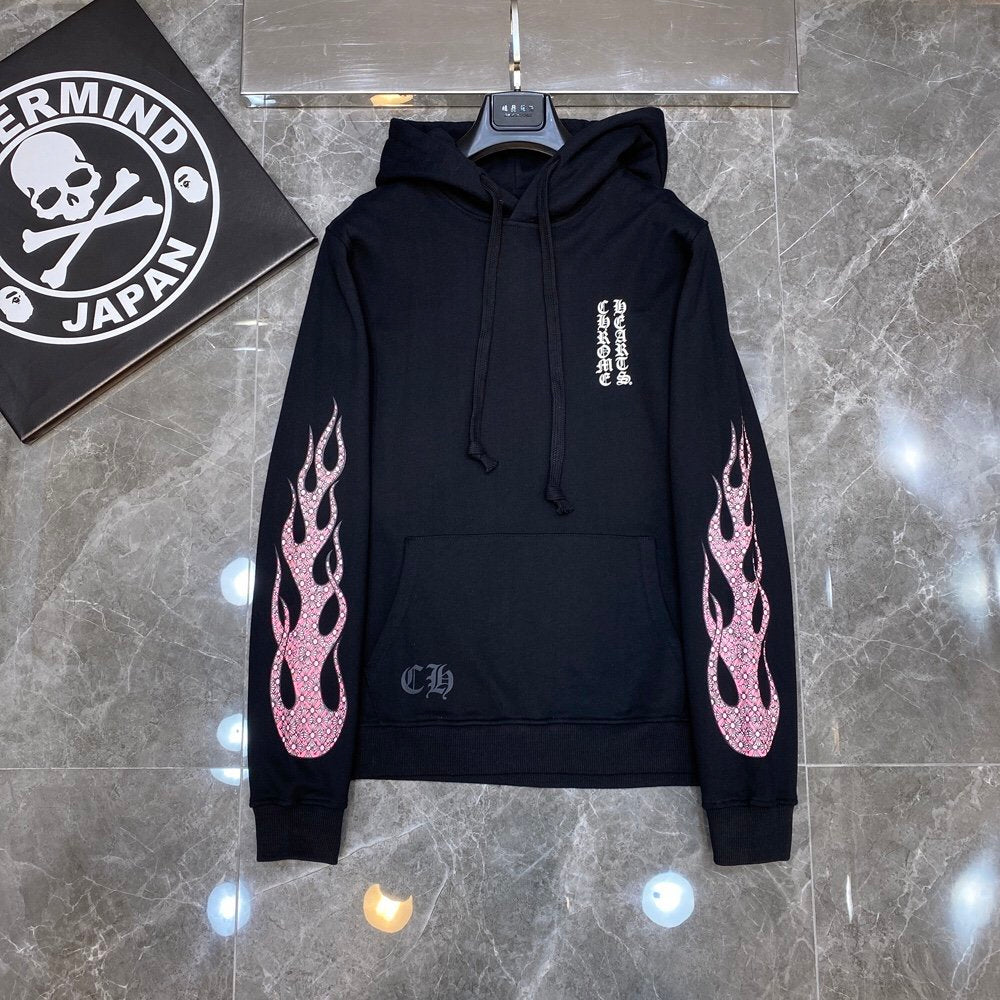 Chrome Hearts Replica Pink Flame Hoodie Replica