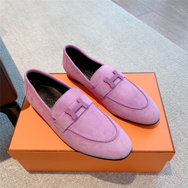 Hermès new color explosive single shoes