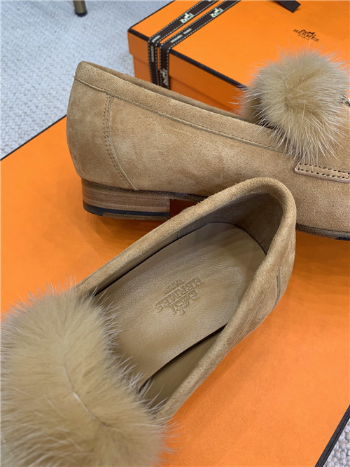 hermes mink loafers shoe