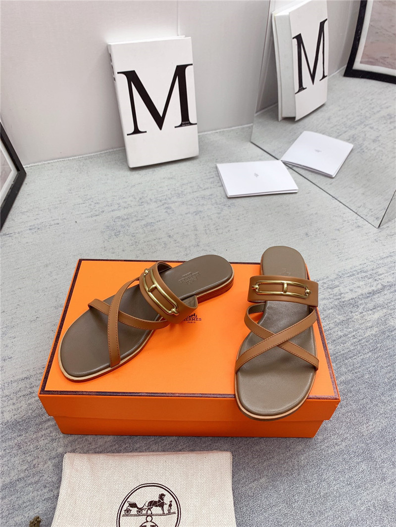 hermes flat slippers