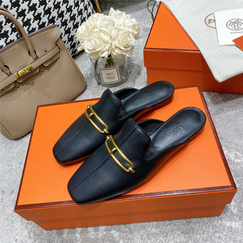 hermes muller flat slippers