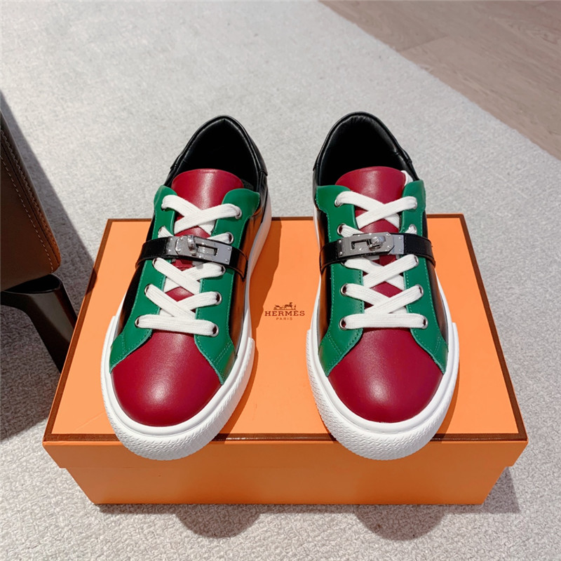 Hermès British retro design white shoes