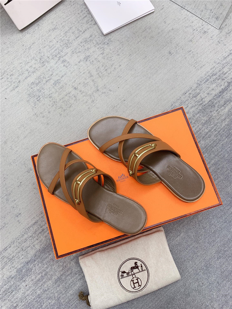 hermes flat slippers