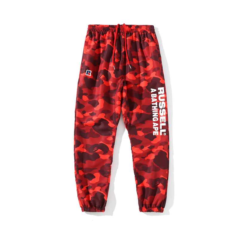 BAPE x RUSSELL ATHLETIC Track Pants Sweatpants Blue Red HDCP8792