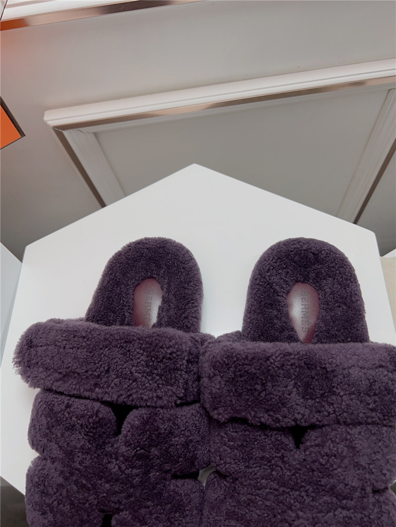 Hermès second uncle shoe hair slippers