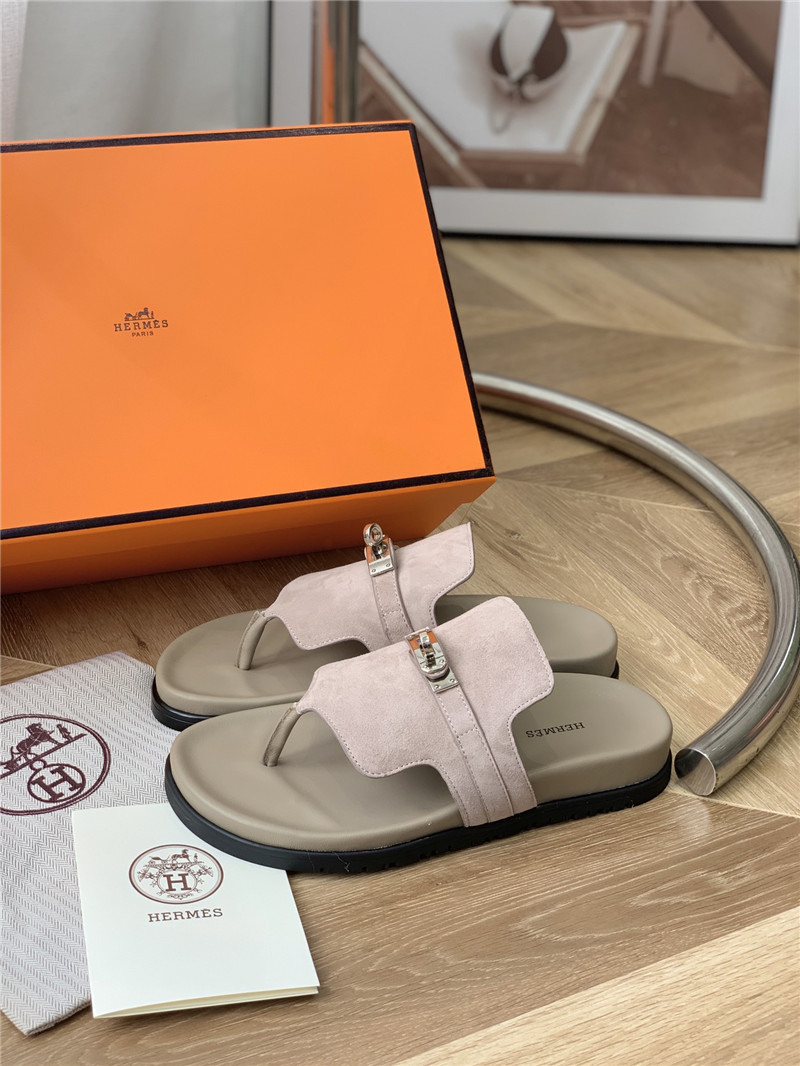 hermes Kelly buckle flip flops
