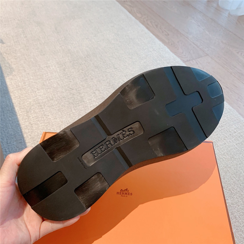 Hermès classic look-alike British retro white shoes