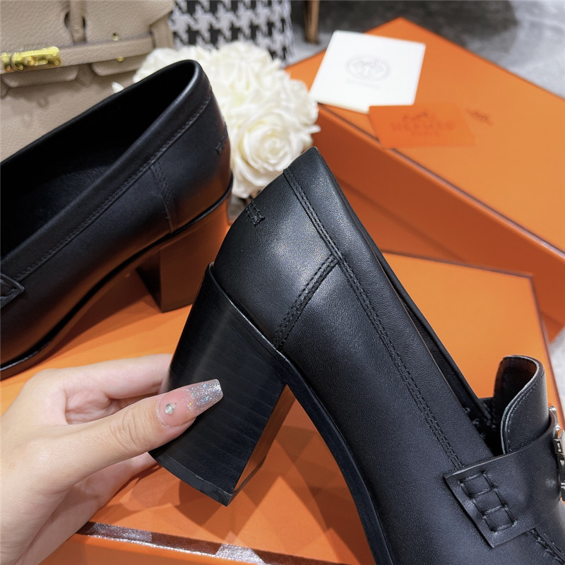 hermes dauphine mid heel mules