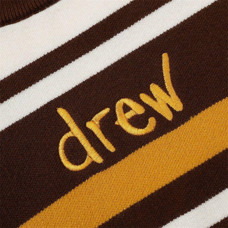 Drew embroidered striped knitted crewneck sweatshirt