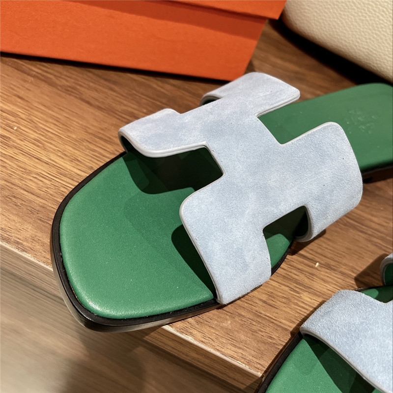 hermes H buckle slippers