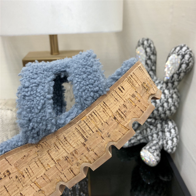 Hermes Birkin Replica Teddy Fur Slippers