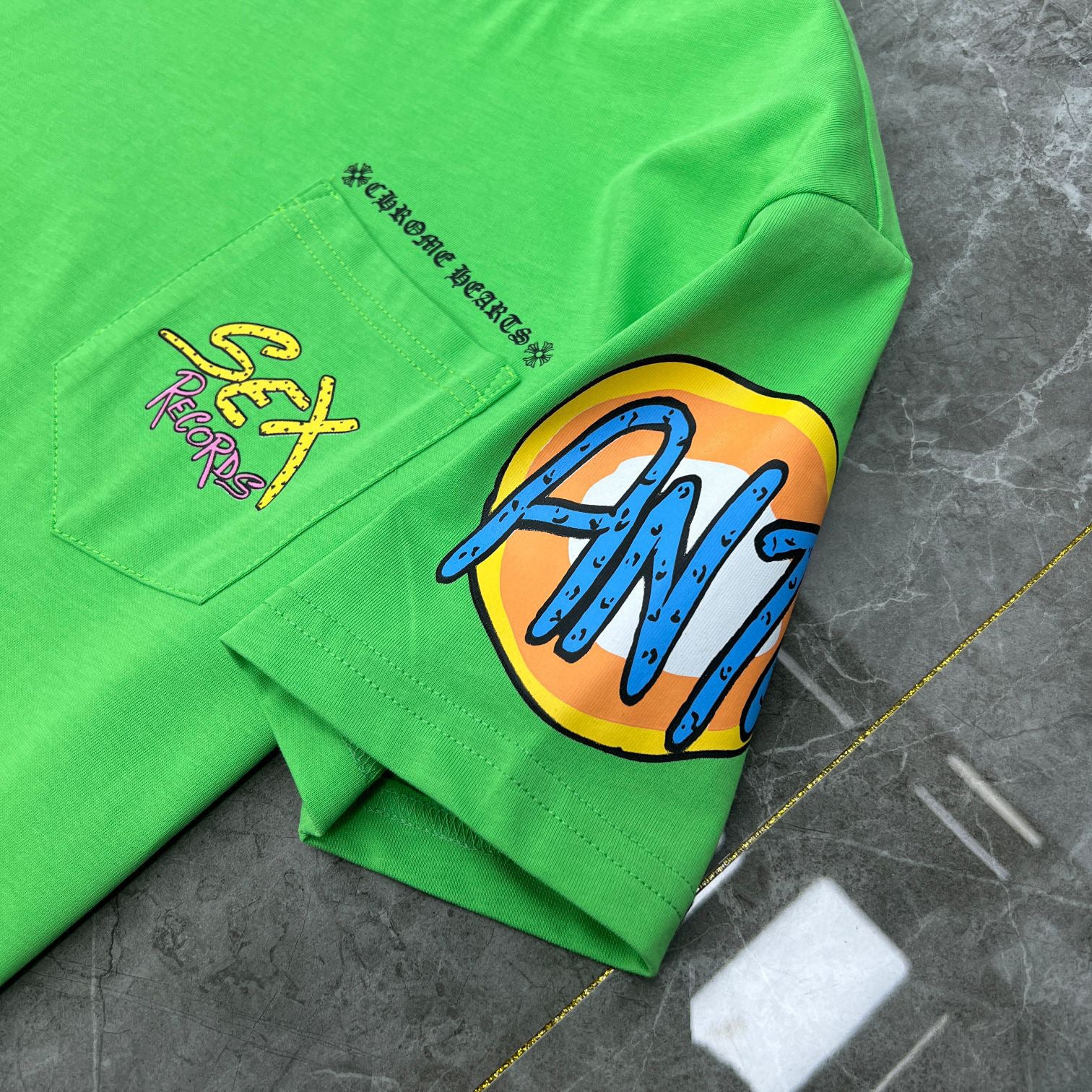 Chrome Hearts Replica Green Sex Records T-Shirt