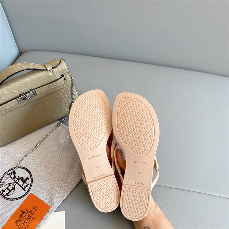 Hermès new pig nose chain flip flops
