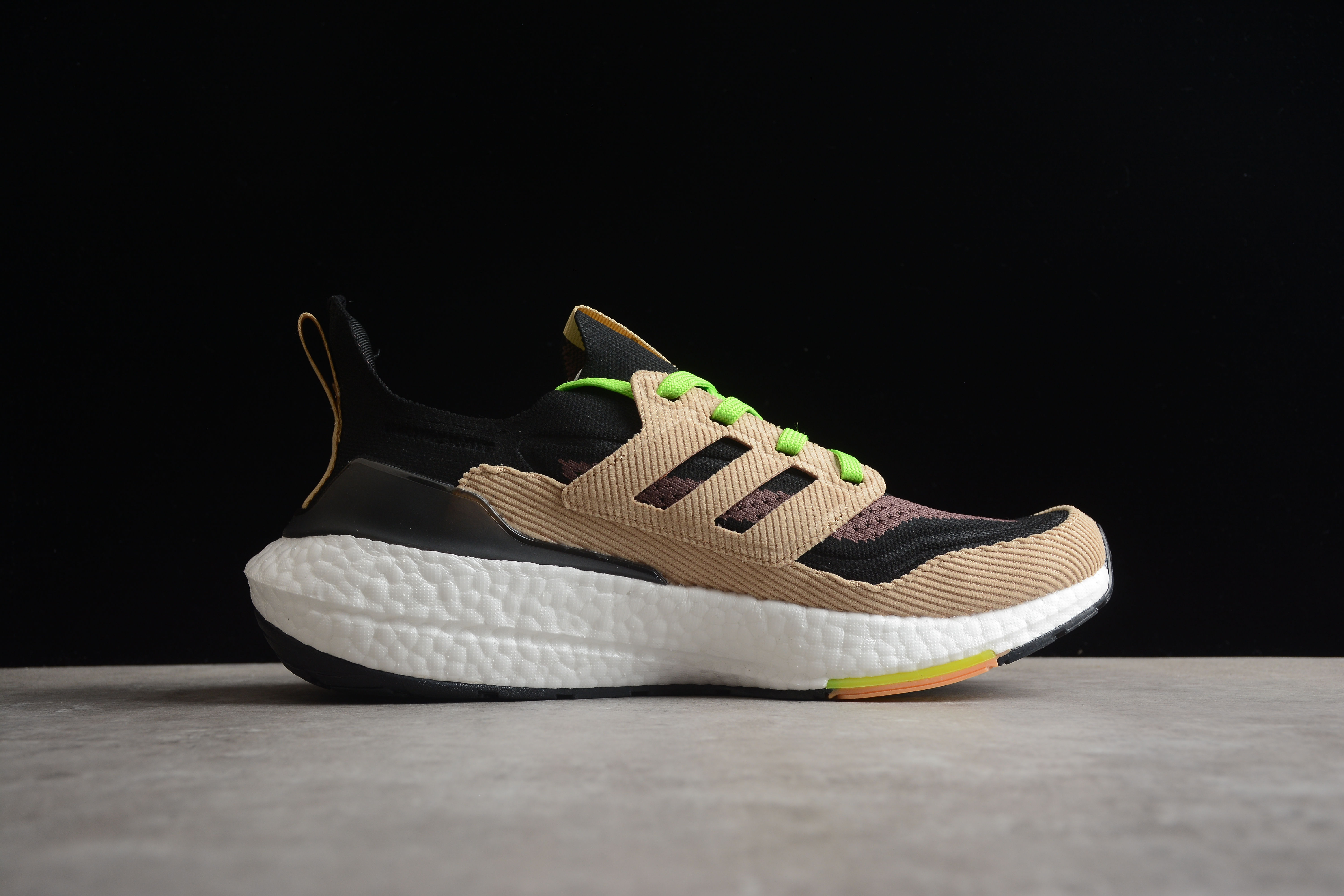 adidas Ultra Boost 21 Black Beige Tone Green GX5254