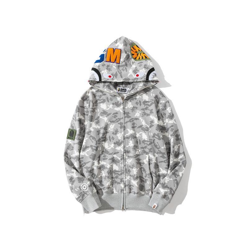 Bape Shark Pixel Camo Hoodie Black Grey