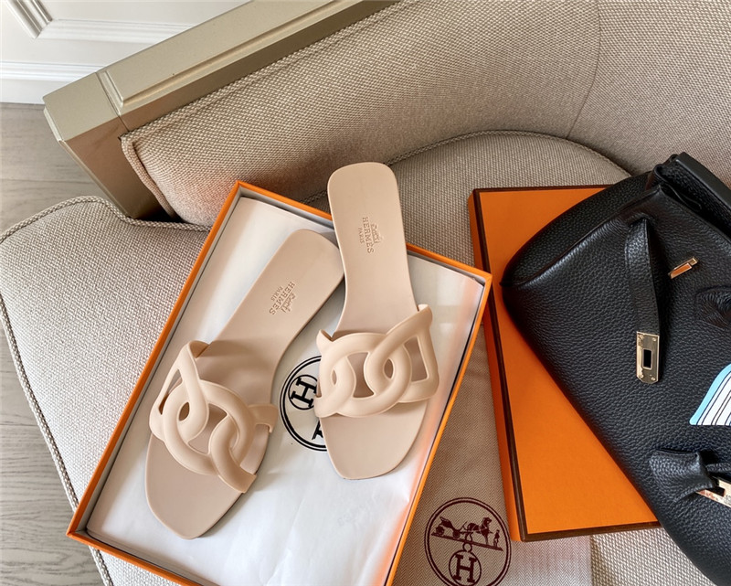 Hermès new classic pig nose chain slippers