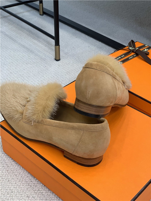 hermes mink loafers shoe