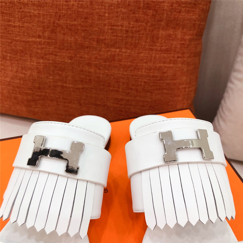 hermes H flat slipper sandals