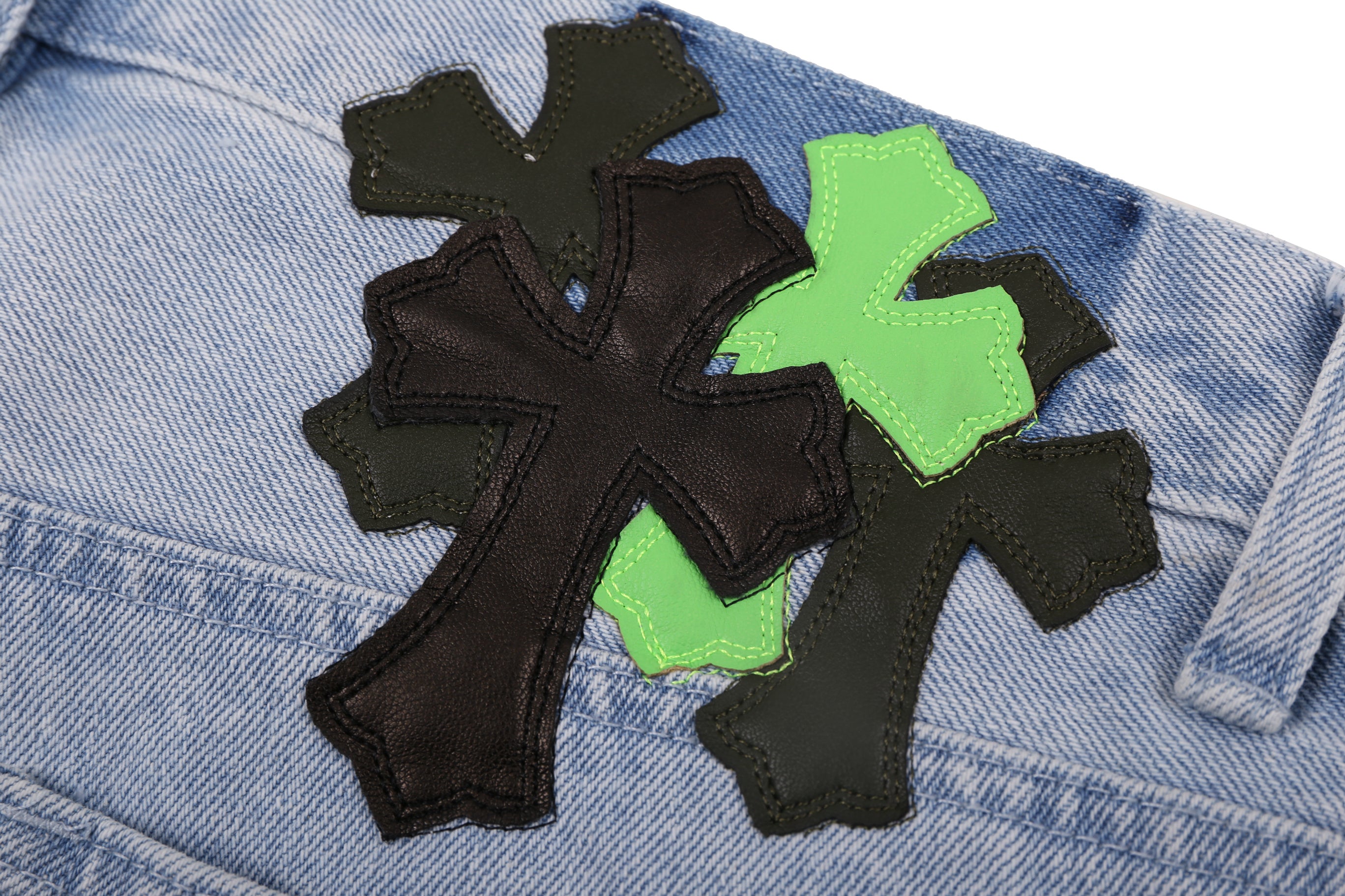 Chrome Hearts Replica Cross Flare Denim