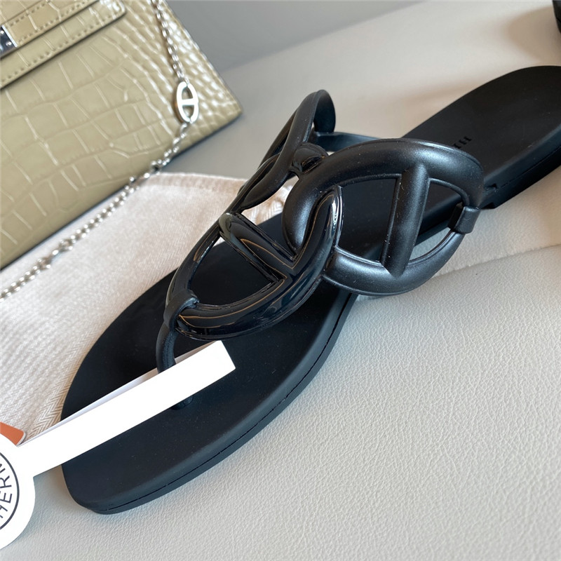 Hermès new pig nose chain flip flops