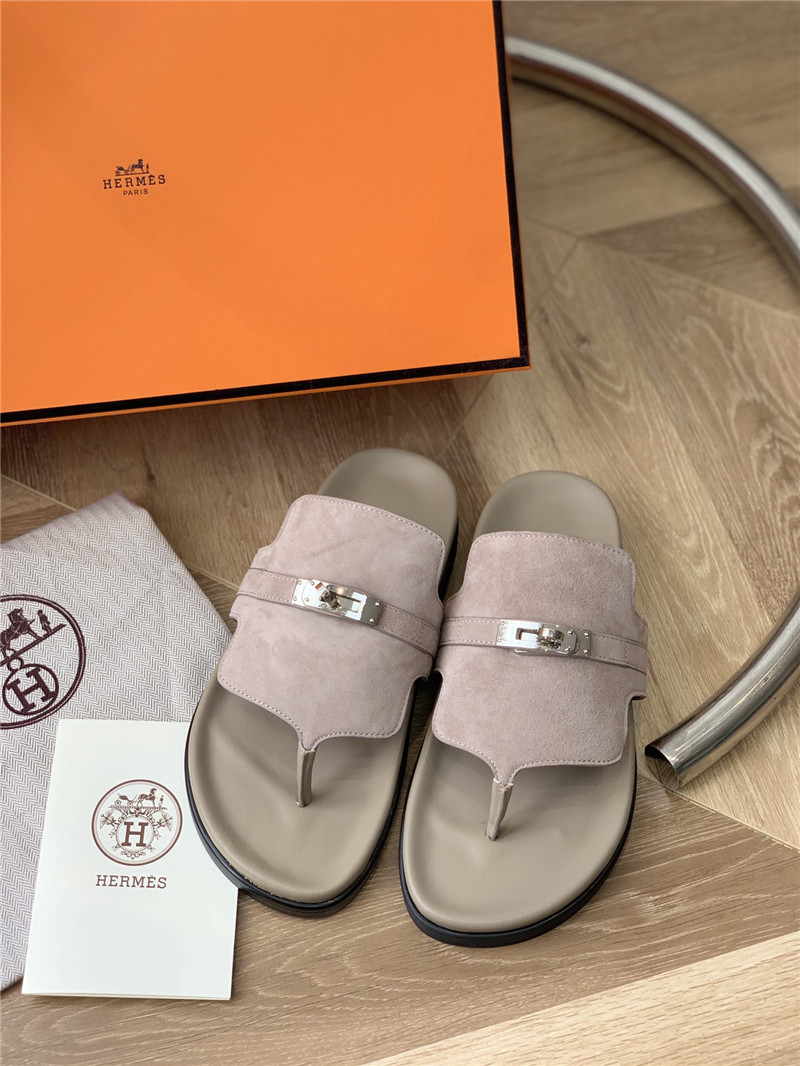 hermes Kelly buckle flip flops