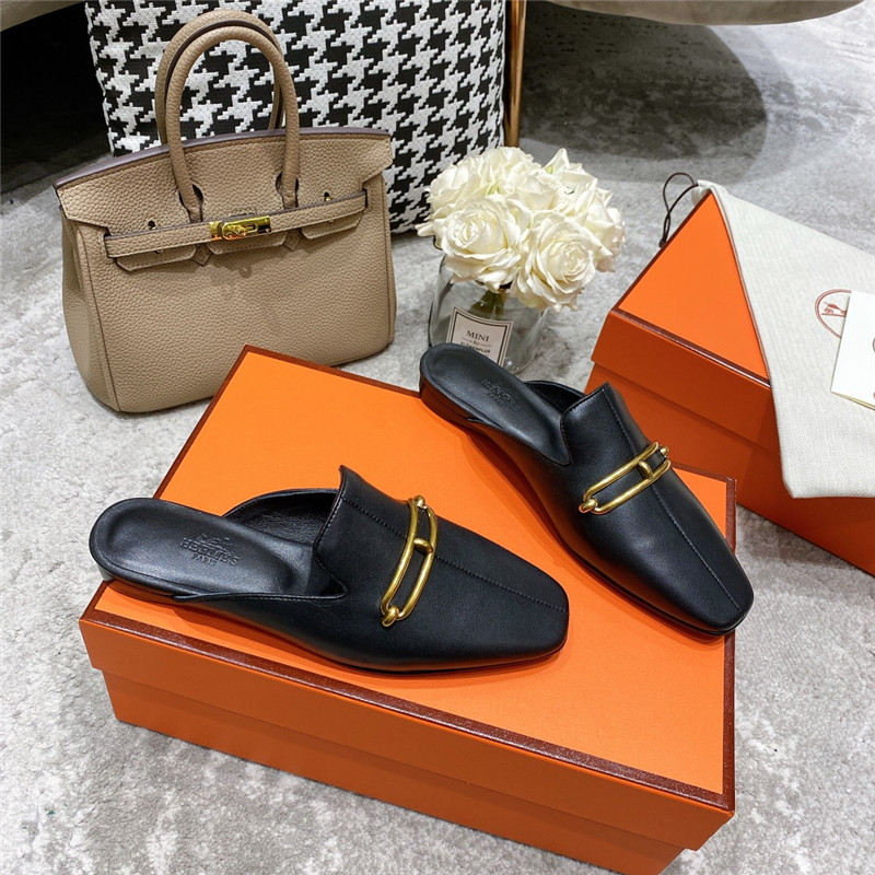 hermes muller flat slippers
