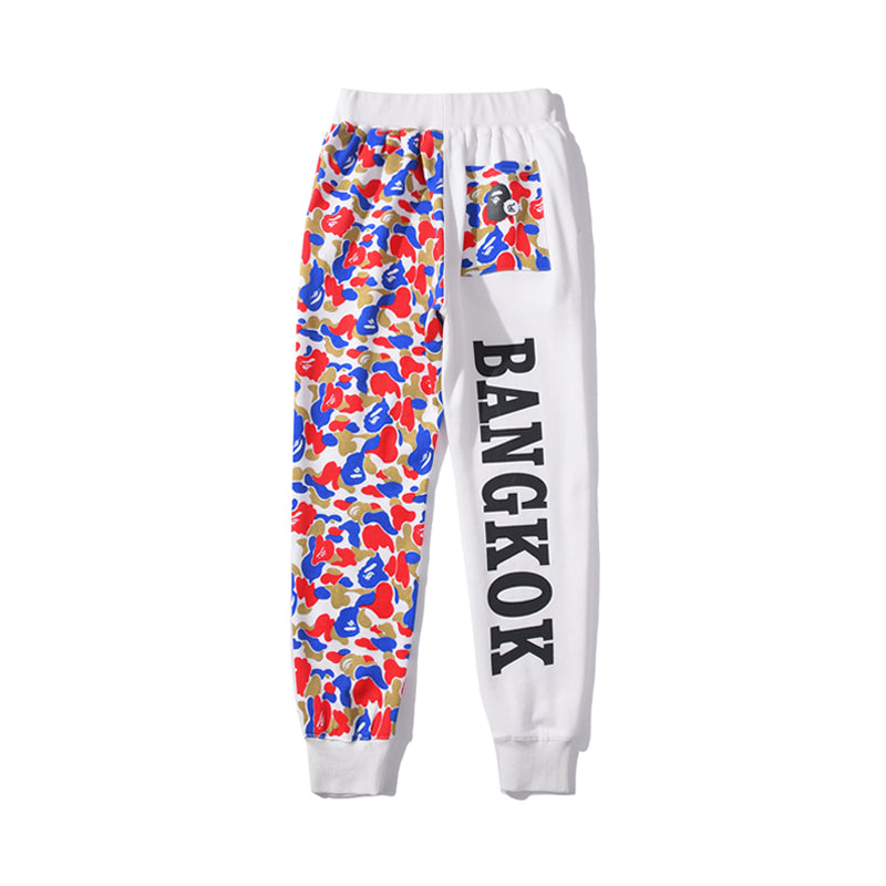 BAPE Shark Camo Track Pants Sweatpants Black White HDCP8752