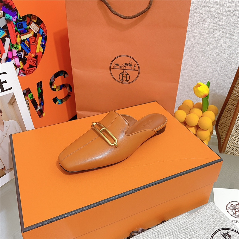 hermes flat slippers