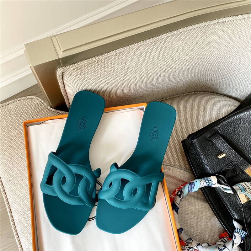 Hermès new classic pig nose chain slippers
