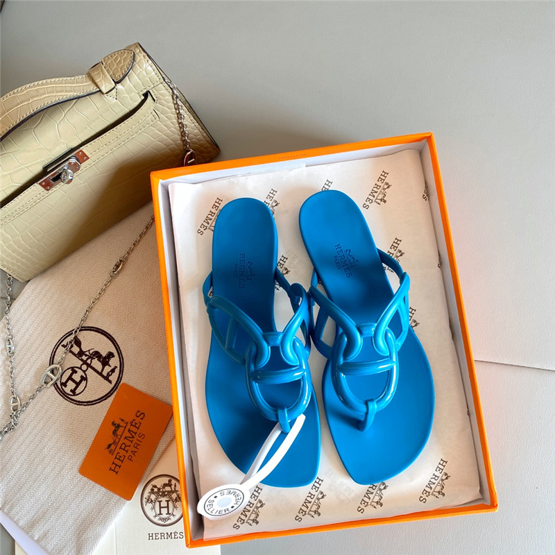 Hermès new pig nose chain flip flops