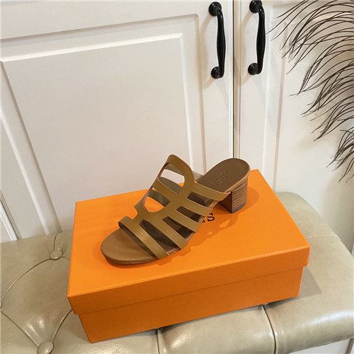 Hermes Birkin Replica block heel sandals