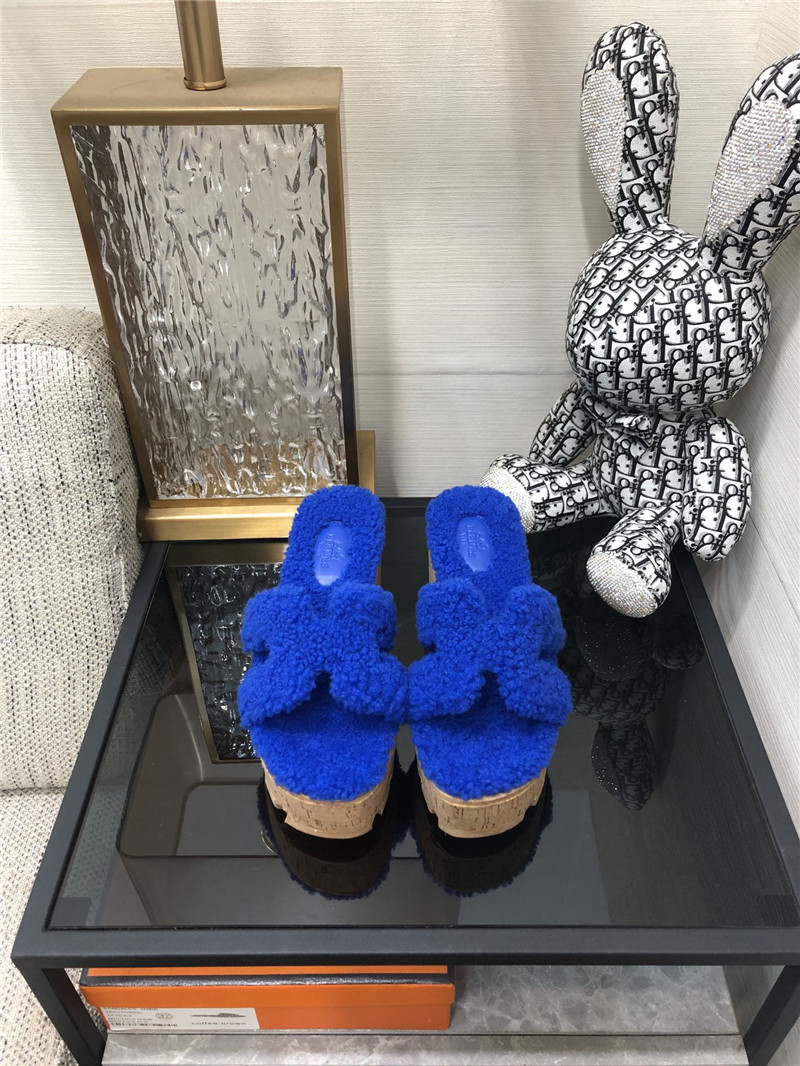 Hermès Teddy Fur Slippers