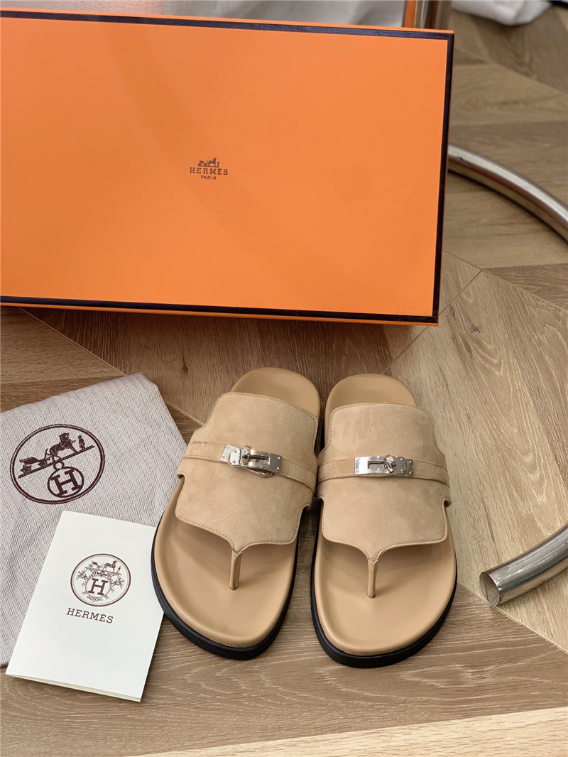 hermes Kelly buckle flip flops