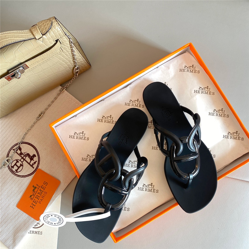 Hermès new pig nose chain flip flops
