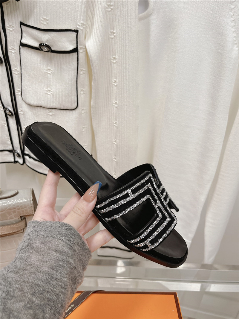 hermes flat sandals slippers