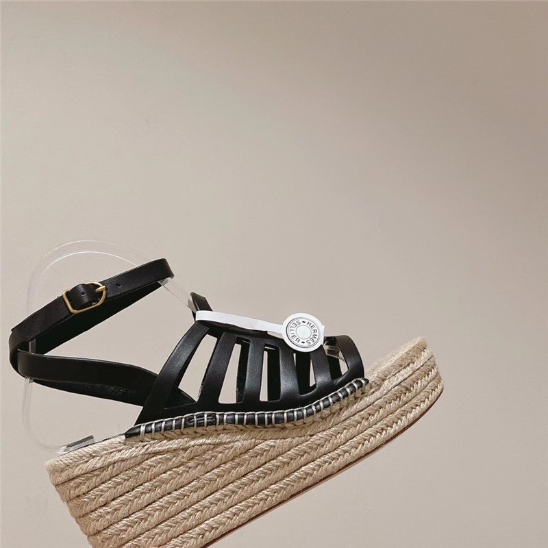 Hermès early spring new straw sandals