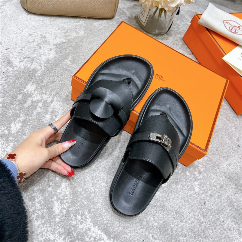 hermes kelly buckle slippers