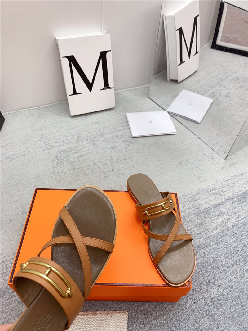 hermes flat slippers