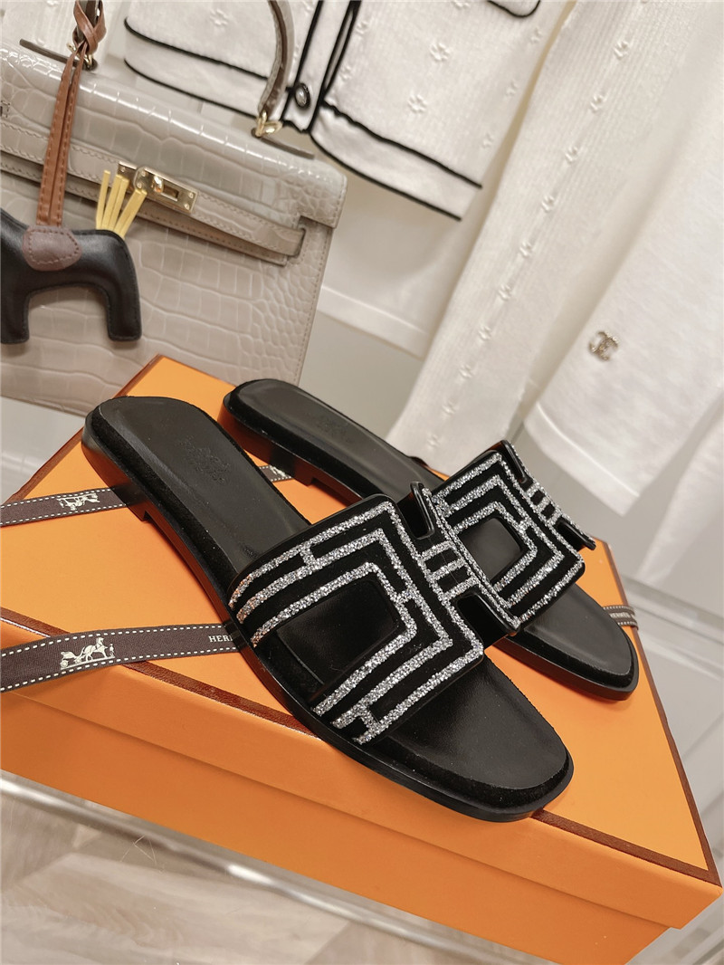 hermes flat sandals slippers